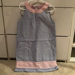 Blue pink striped vineyard vines dress